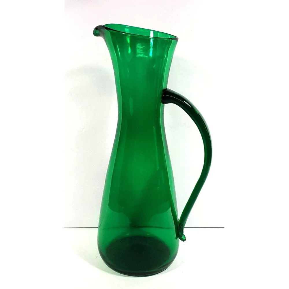 Vintage‎ Indiana Handcraft Glass Pitcher Spring Green 12 1/2